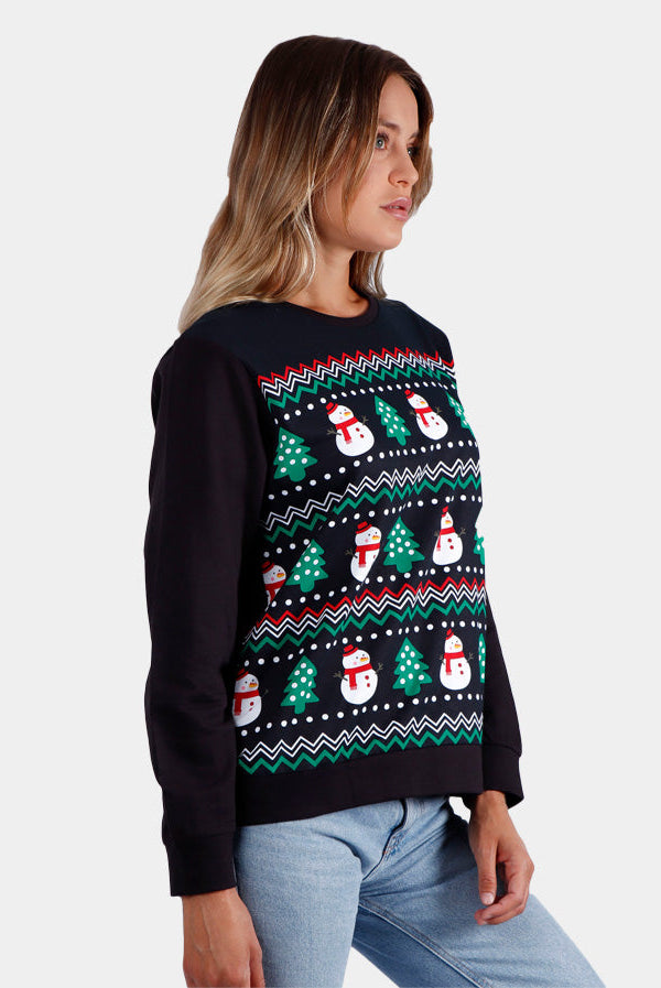 Sudadera Navideña Snow Tree Mujer Azul