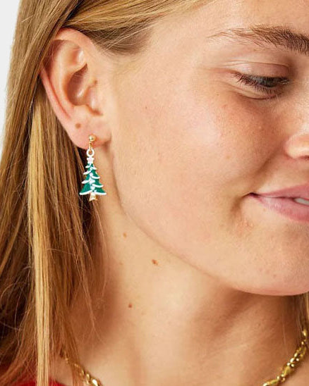 Aretes de Navidad Árbol de Navidad para Mujer