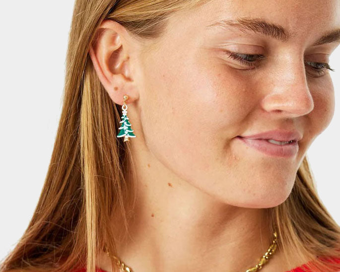 Aretes de Navidad Árbol de Navidad para Mujer
