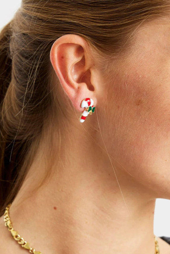 Aretes de Navidad Bastón de Navidad