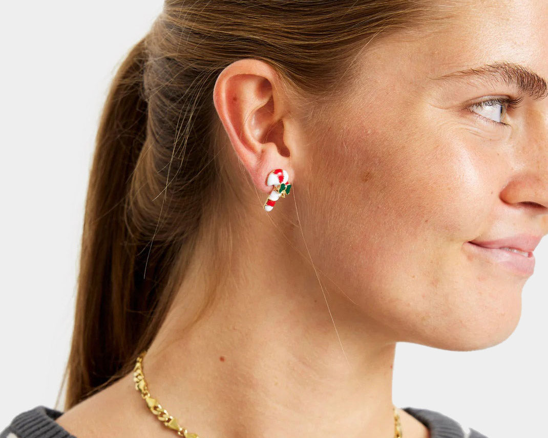 Aretes de Navidad Bastón de Navidad