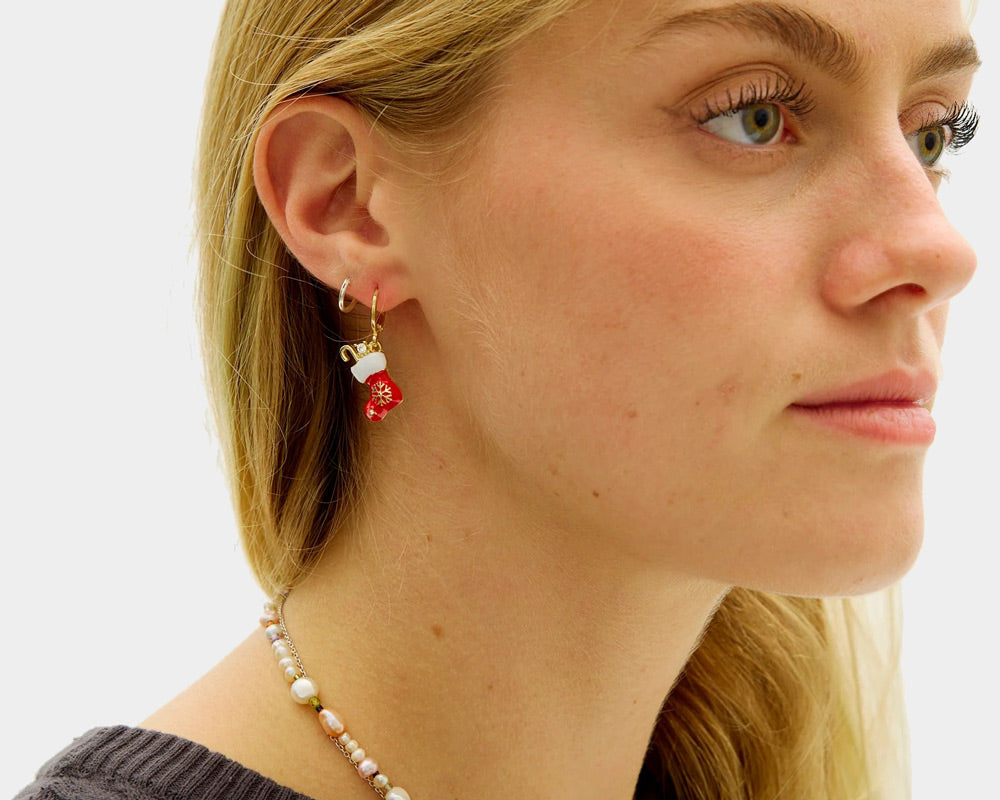 Aretes de Navidad Calcetín de Navidad