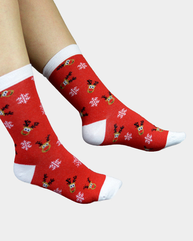 Calcetines Navideñas Rojos Reno Rudolph