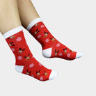 Calcetines Navideñas Rojos Reno Rudolph