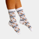 Calcetines Navideñas Unisex Elegantes Blancos con Renos Hombre y Mujer