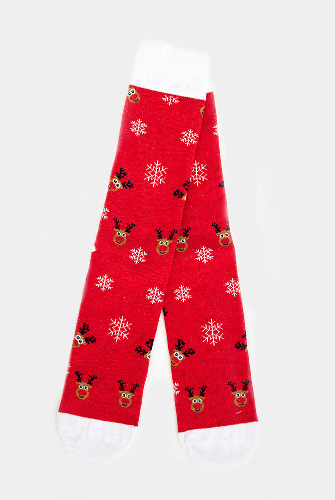 Calcetines Navideñas Unisex Rojos Reno Rudolph