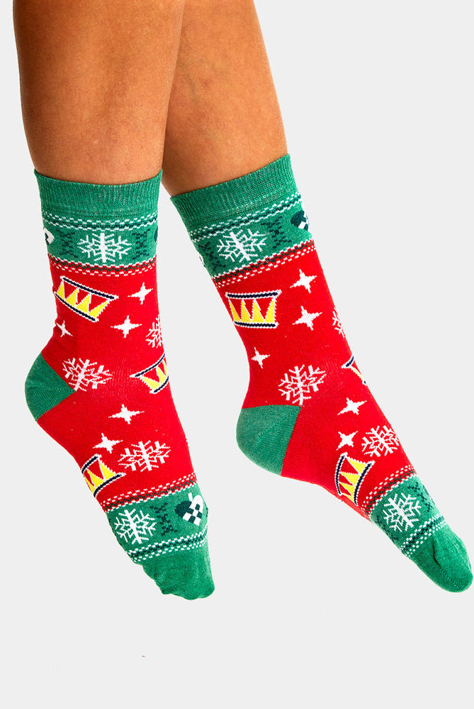 Calcetines Navideñas Unisex Rojos y Verdes Árbol Navideñas mujer y hombre