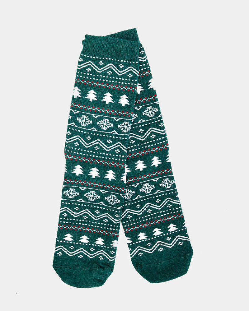 Calcetines Navideñas Unisex Verdes Cenefas