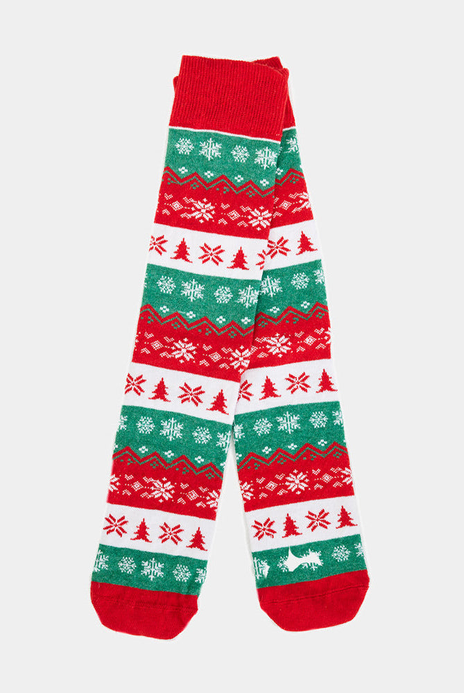 Calcetines Navideñas Unisex Verdes, Rojos y Blancos
