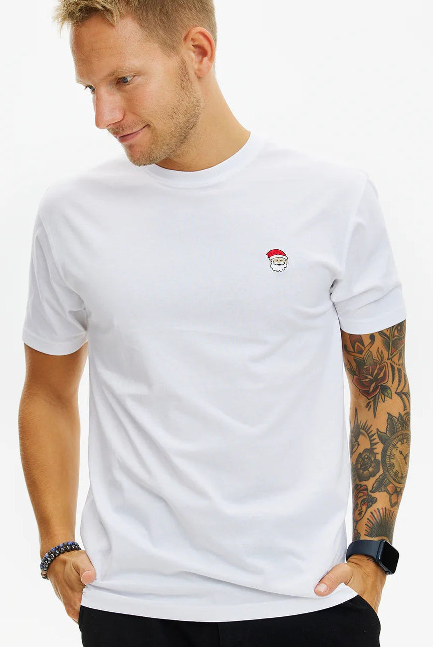 playera de Navidad para Hombre y Mujer Blanca Santa