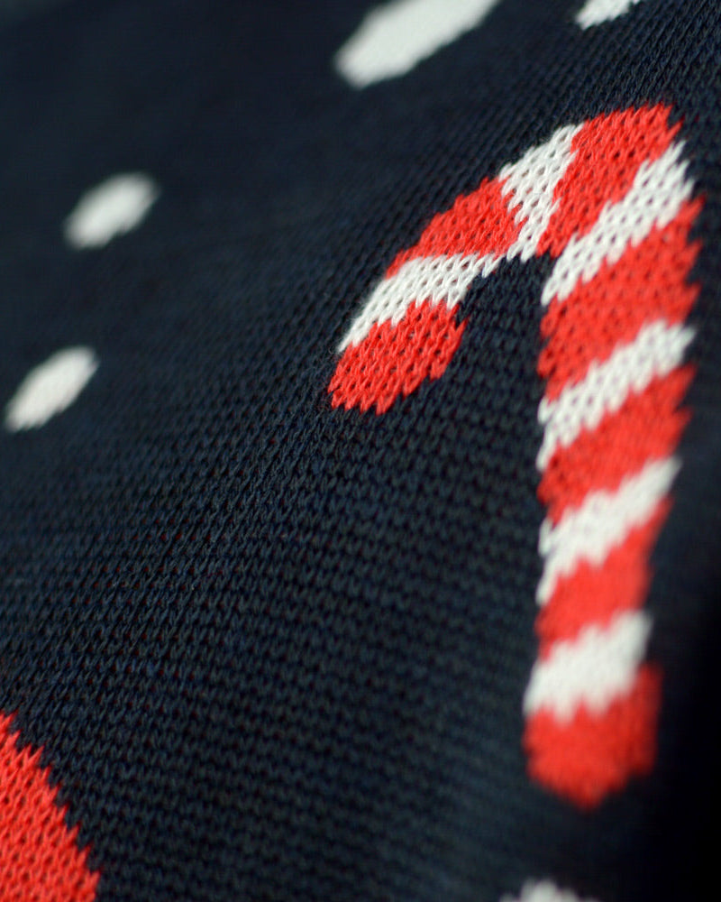 Suéter de Navidad detalle Hombre Azul Gingerbread