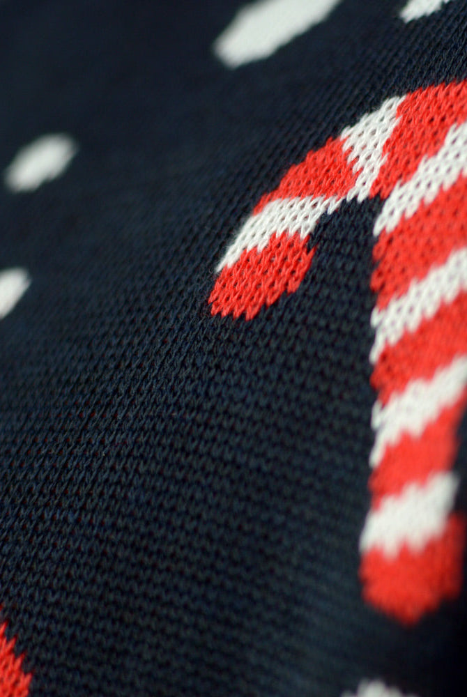 Suéter de Navidad detalle Hombre Azul Gingerbread