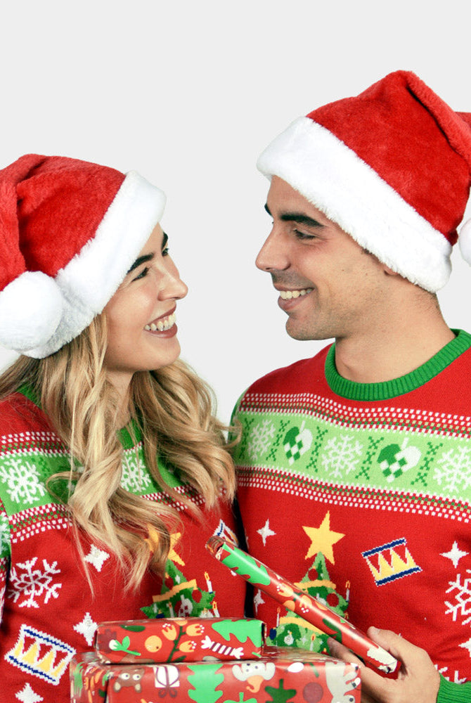 Gorro Navideño Santa Claus Suave y Gordito para Adultos Pareja