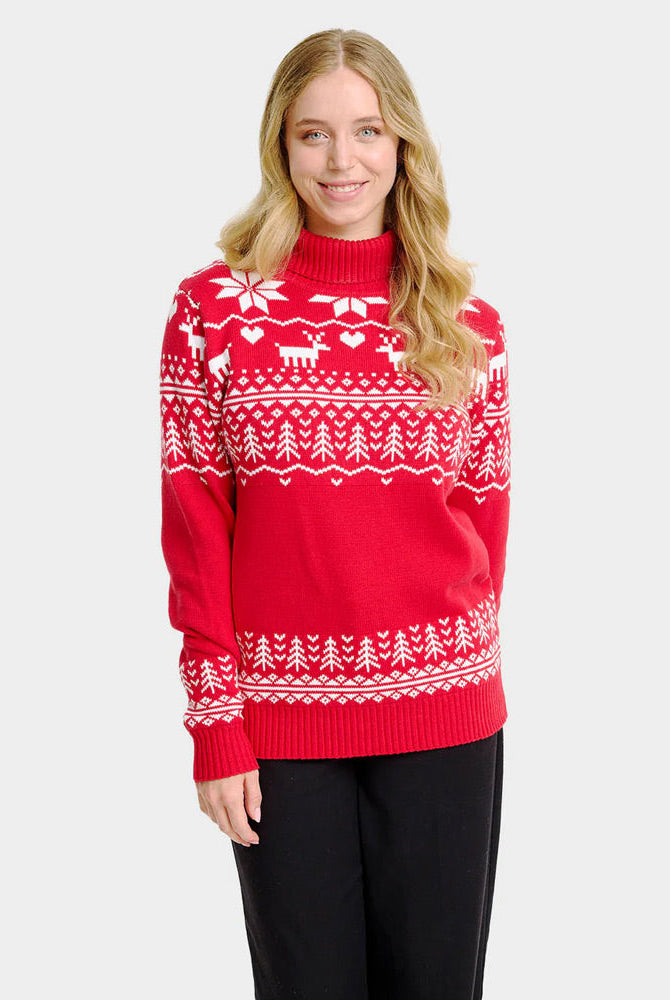 Suéter de Navidad de cuello alto Mujer Greenlandish Algodón Orgánico