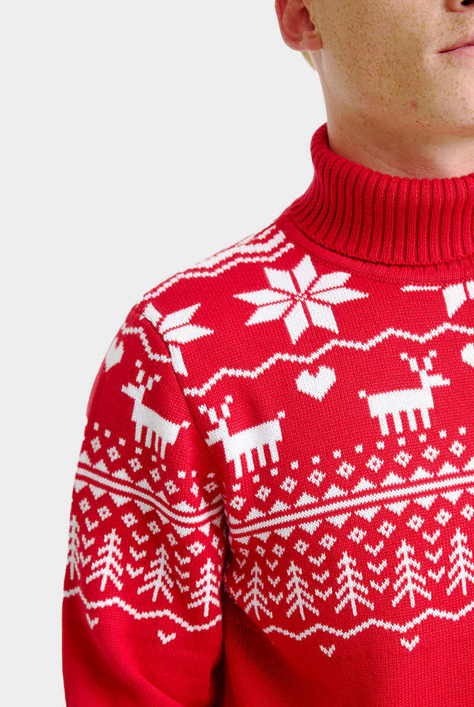 Hombre Suéter de Navidad cuello alto Greenlandish Algodón Orgánico