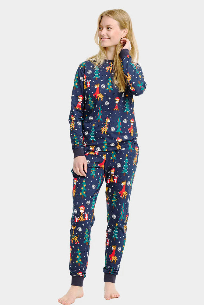Pijama Navideña para Adultos Mujer Unisex Jirafas