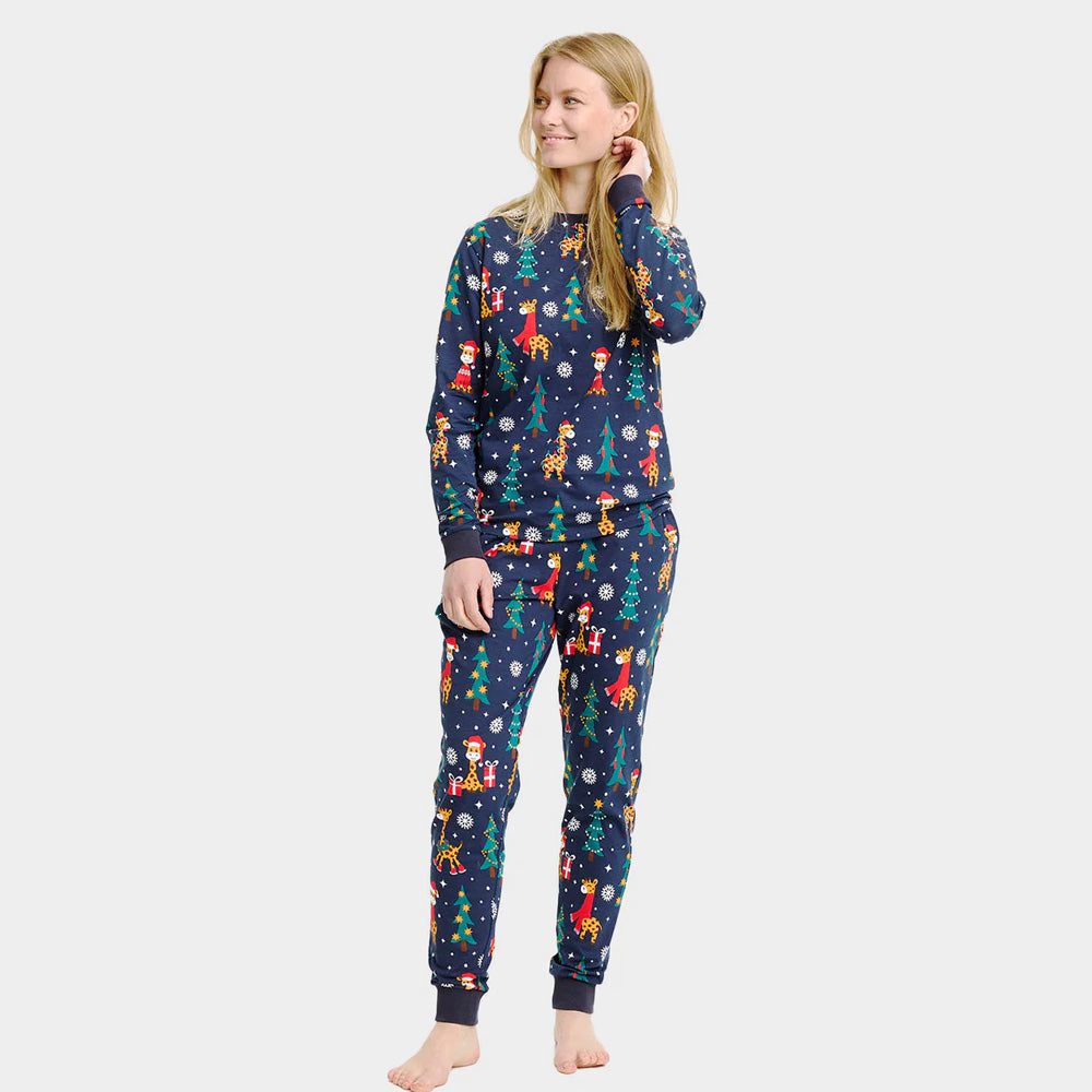 Pijama Navideña para Adultos Mujer Unisex Jirafas