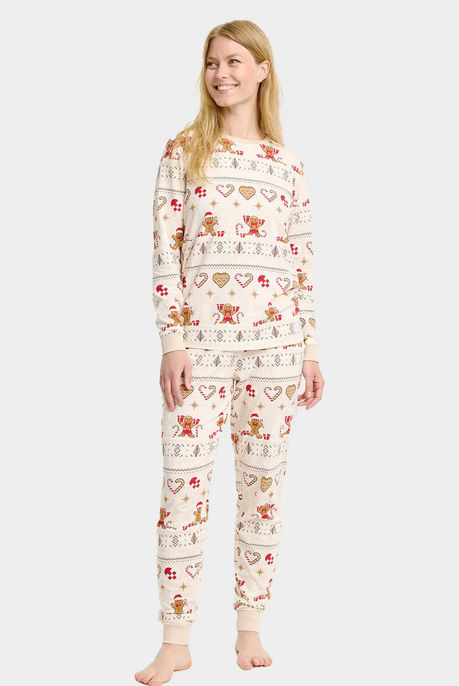 Pijama Navideña para Mujer Unisex Gingercookies Beige
