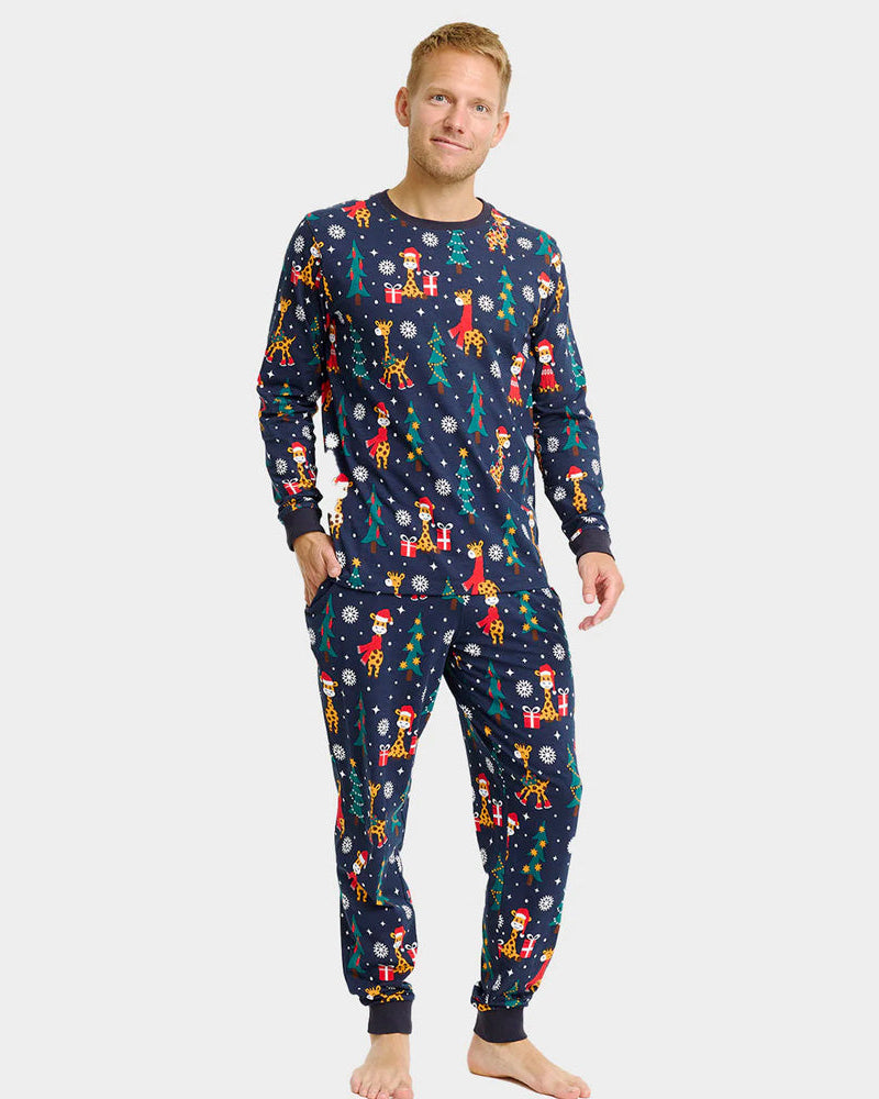 Pijama Navideña para Adultos Unisex Jirafas Hombre