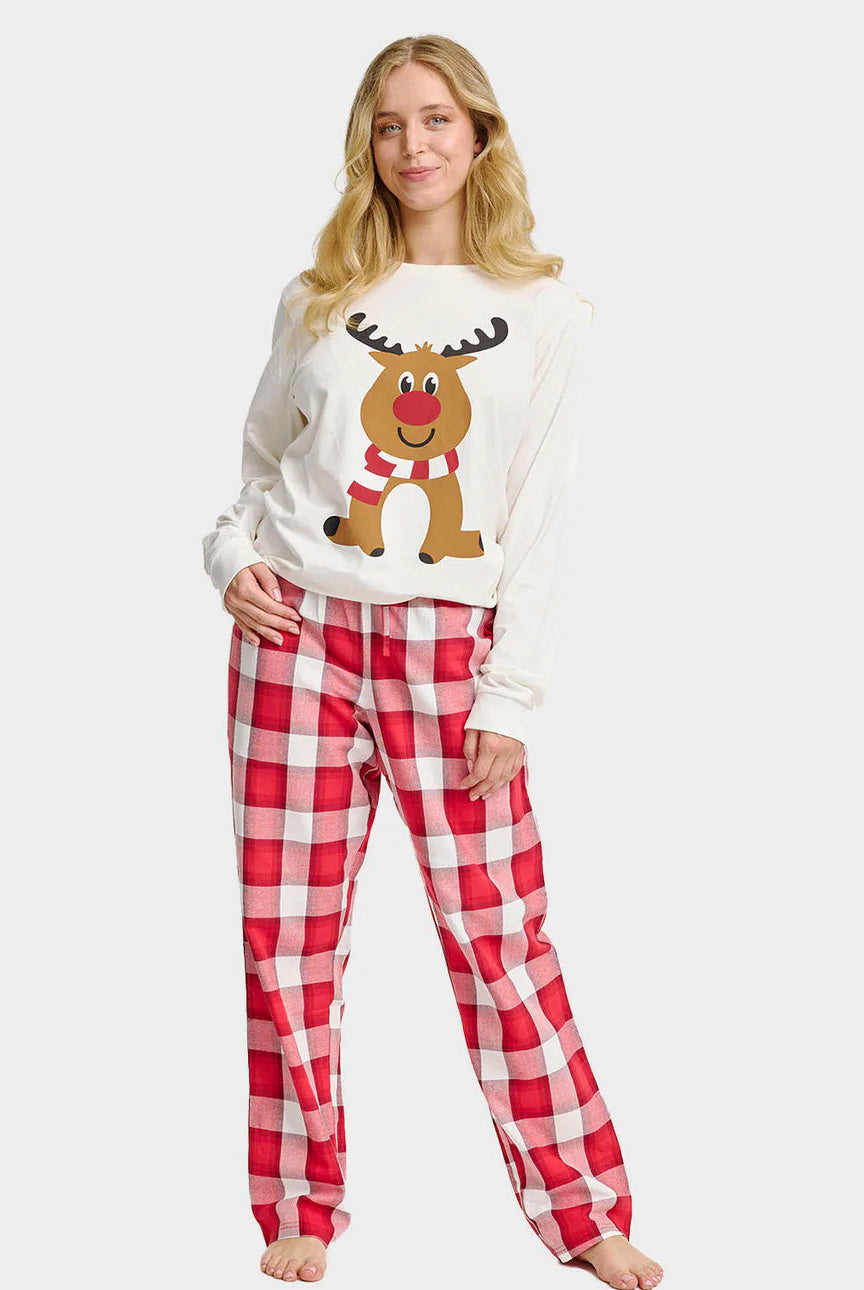 Pijama de Mujer Navideña para Adultos Unisex Reno Simpático