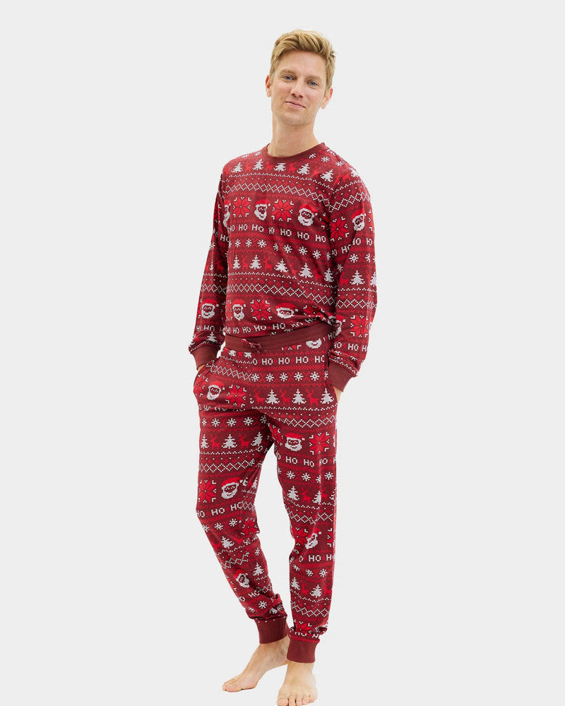 Pijama Navideña Hombre Adultos Unisex Rojo Ho Ho Ho