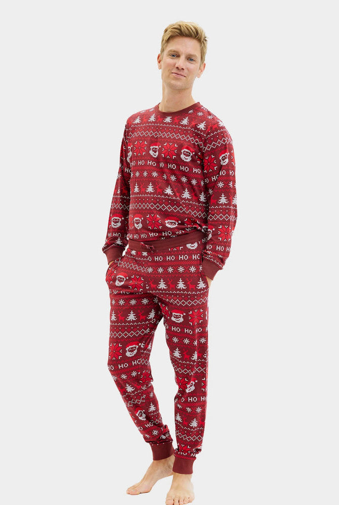 Pijama Navideña Hombre Adultos Unisex Rojo Ho Ho Ho