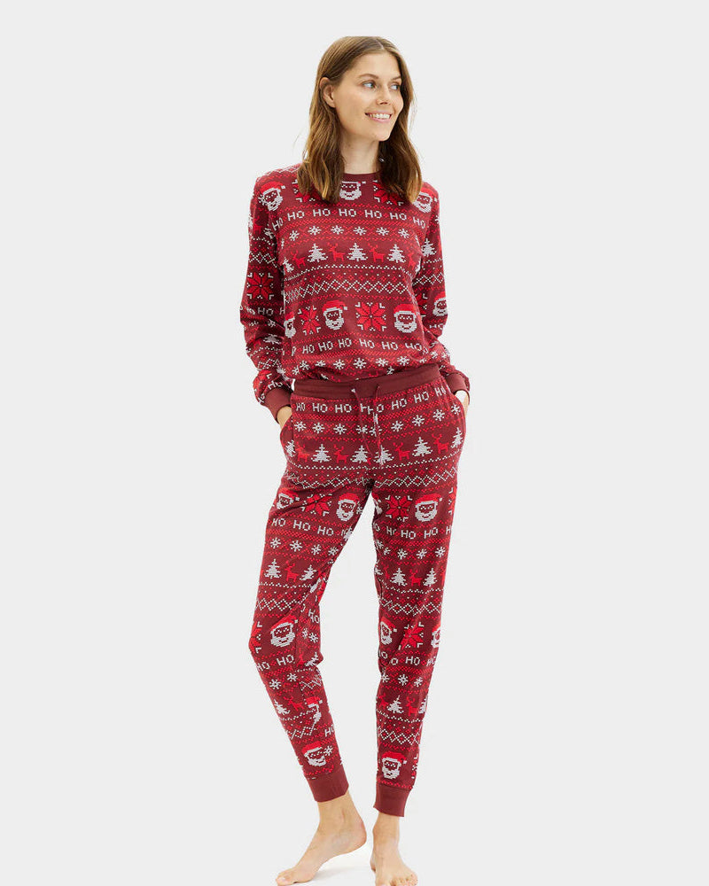 Pijama Navideña Mujer Adultos Unisex Rojo Ho Ho Ho