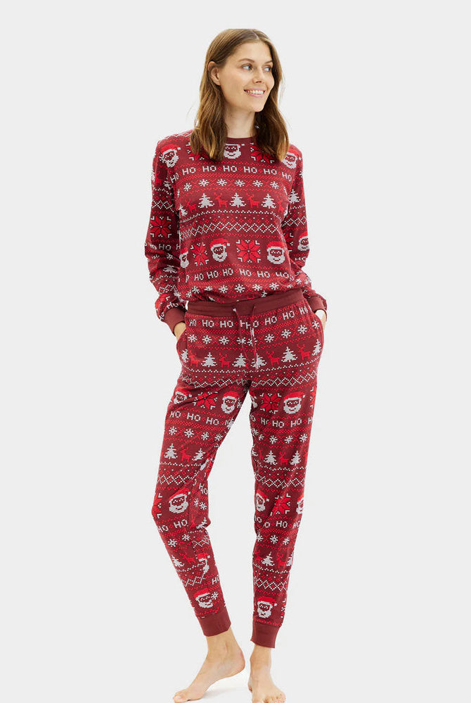 Pijama Navideña Mujer Adultos Unisex Rojo Ho Ho Ho