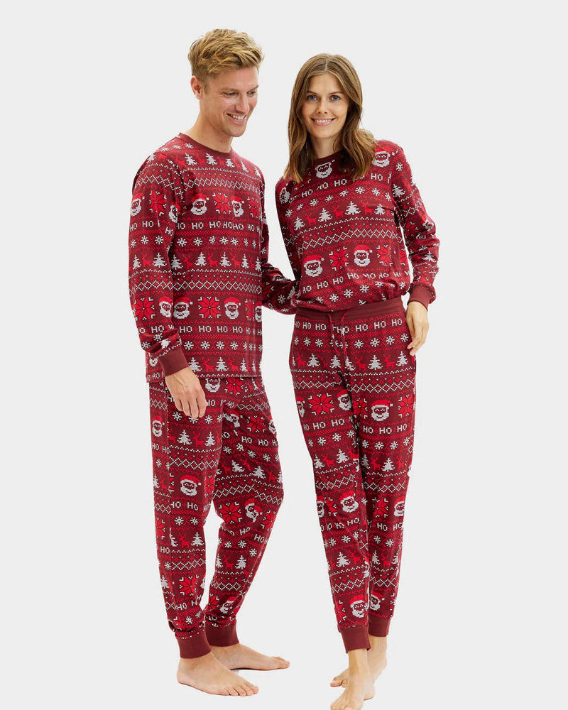 Pijama Navideña para Adultos Unisex Rojo Ho Ho Ho
