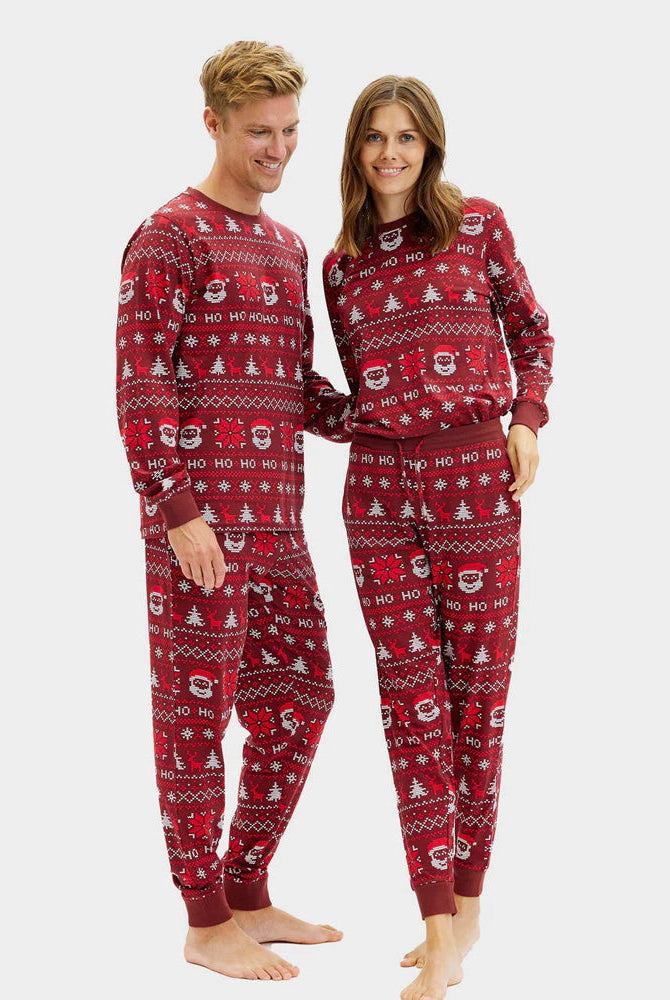 Pijama Navideña para Adultos Unisex Rojo Ho Ho Ho