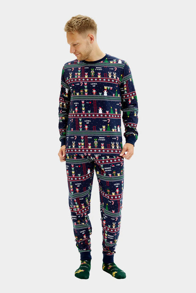 Pijama Navideña para Adultos Unisex Vintage Gaming Hombre