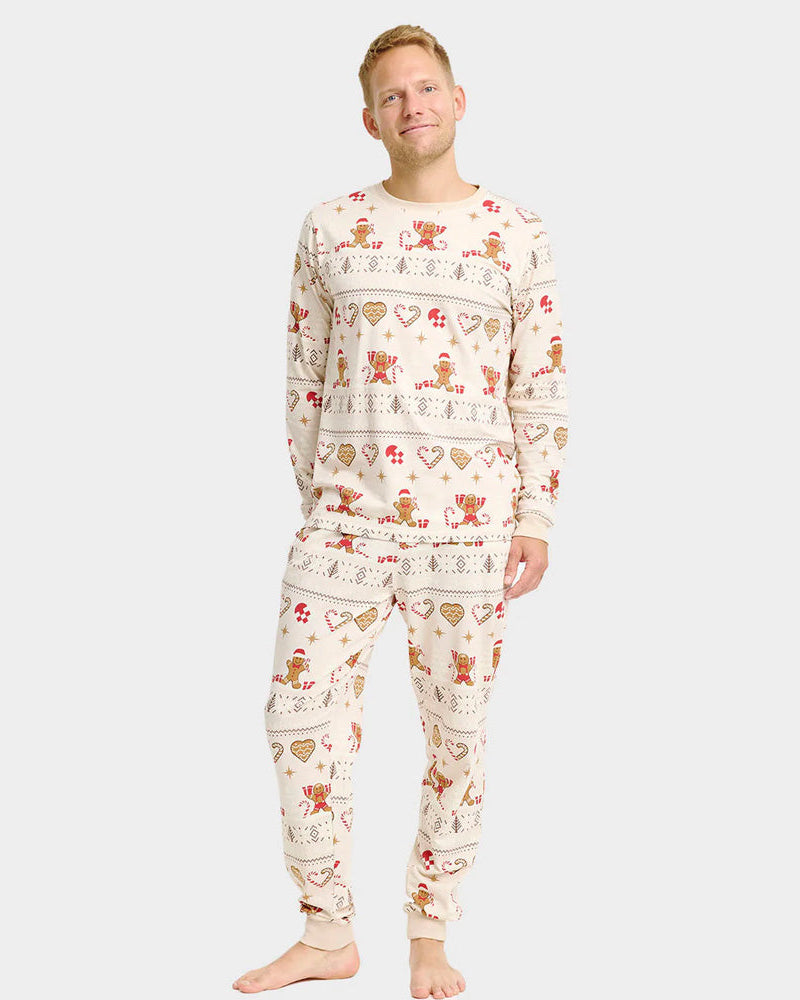 Pijama Navideña para Familia Gingercookies Beige Hombre