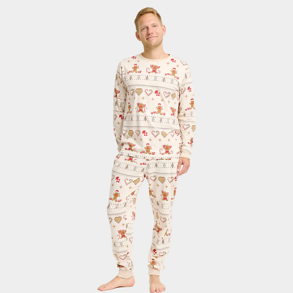Pijama Navideña para Familia Gingercookies Beige Hombre