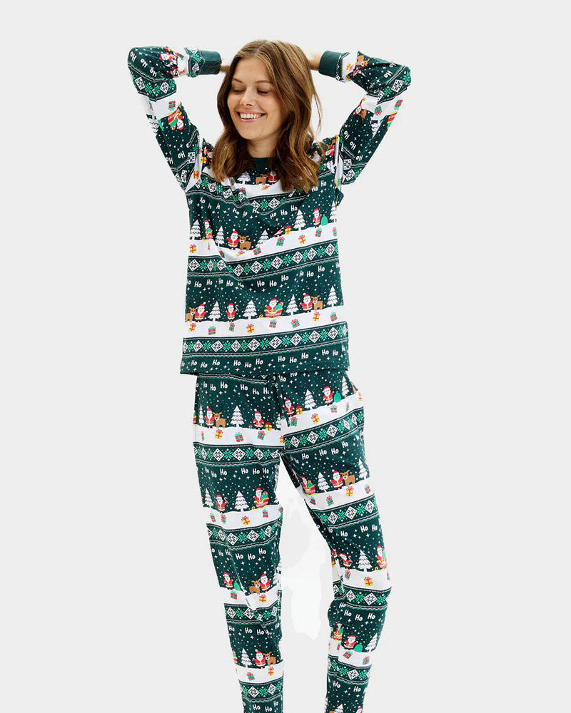 Pijama Navideña para Familia Green Jolly Christmas Mujer