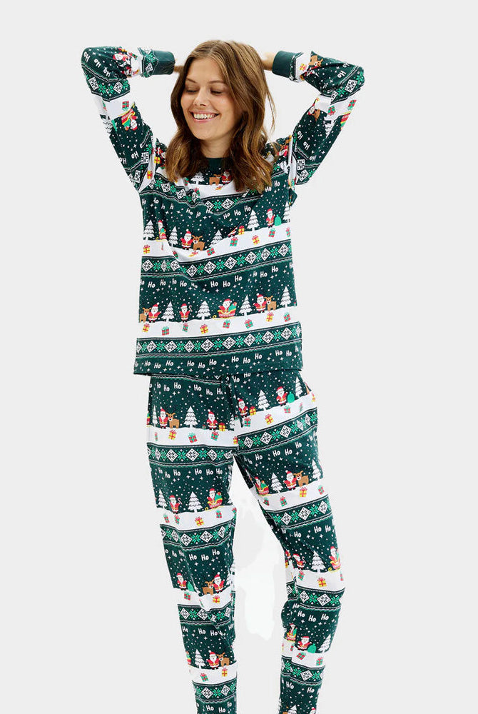 Pijama Navideña para Familia Green Jolly Christmas Mujer