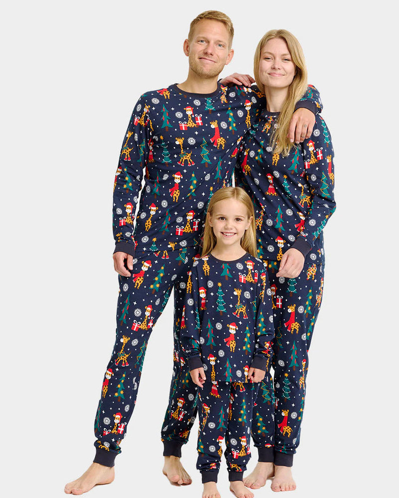 Pijama Navideña para Familia Jirafas