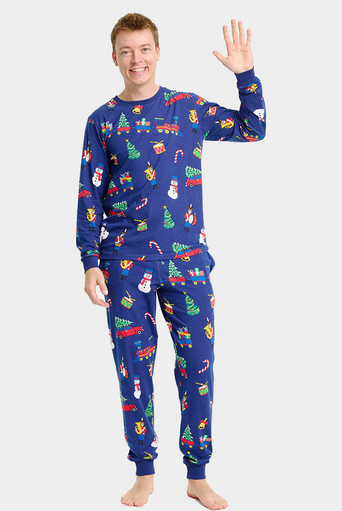 Pijama Navideña para Familia y Hombre Juguetes Navideños