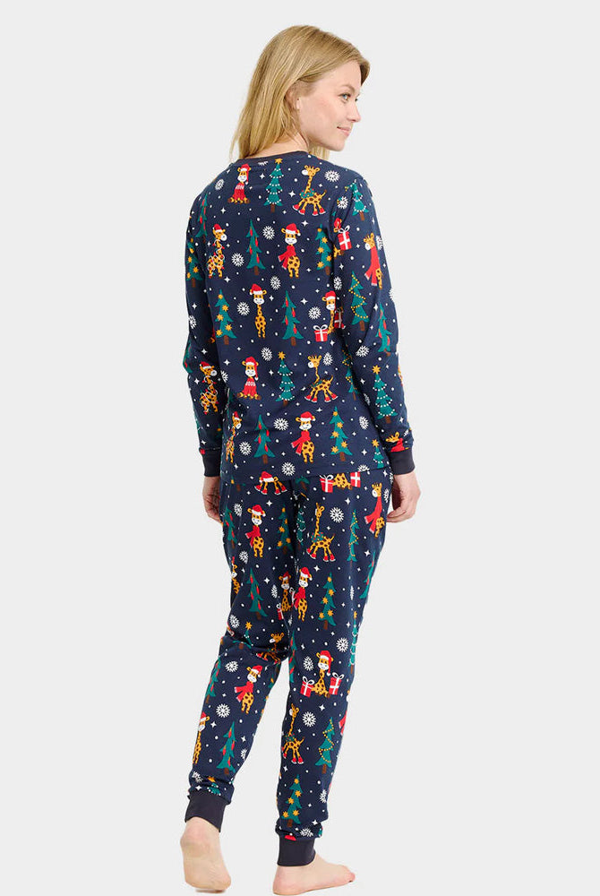 Pijama Navideña Familia Jirafas Mujer