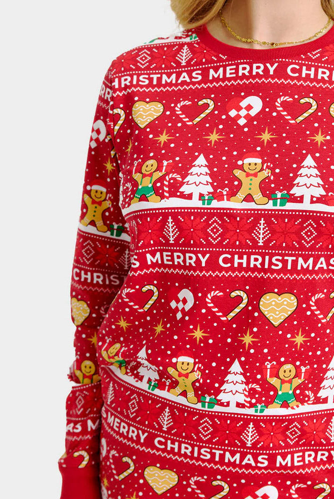 Pijama Navideña Familia Gingercookies Rojo Algodón Orgánico