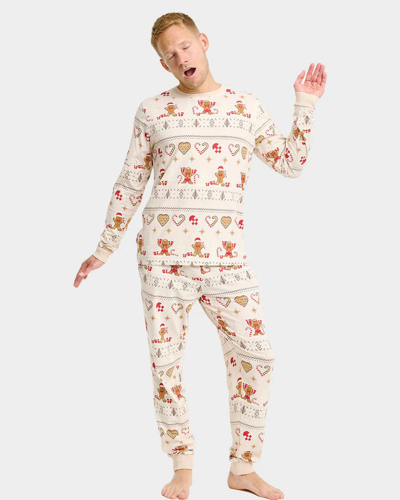 Pijama Navideña para hombre Unisex Gingercookies Beige