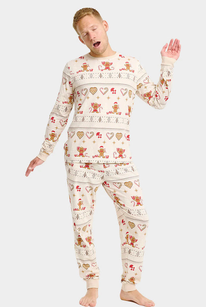 Pijama Navideña para hombre Unisex Gingercookies Beige