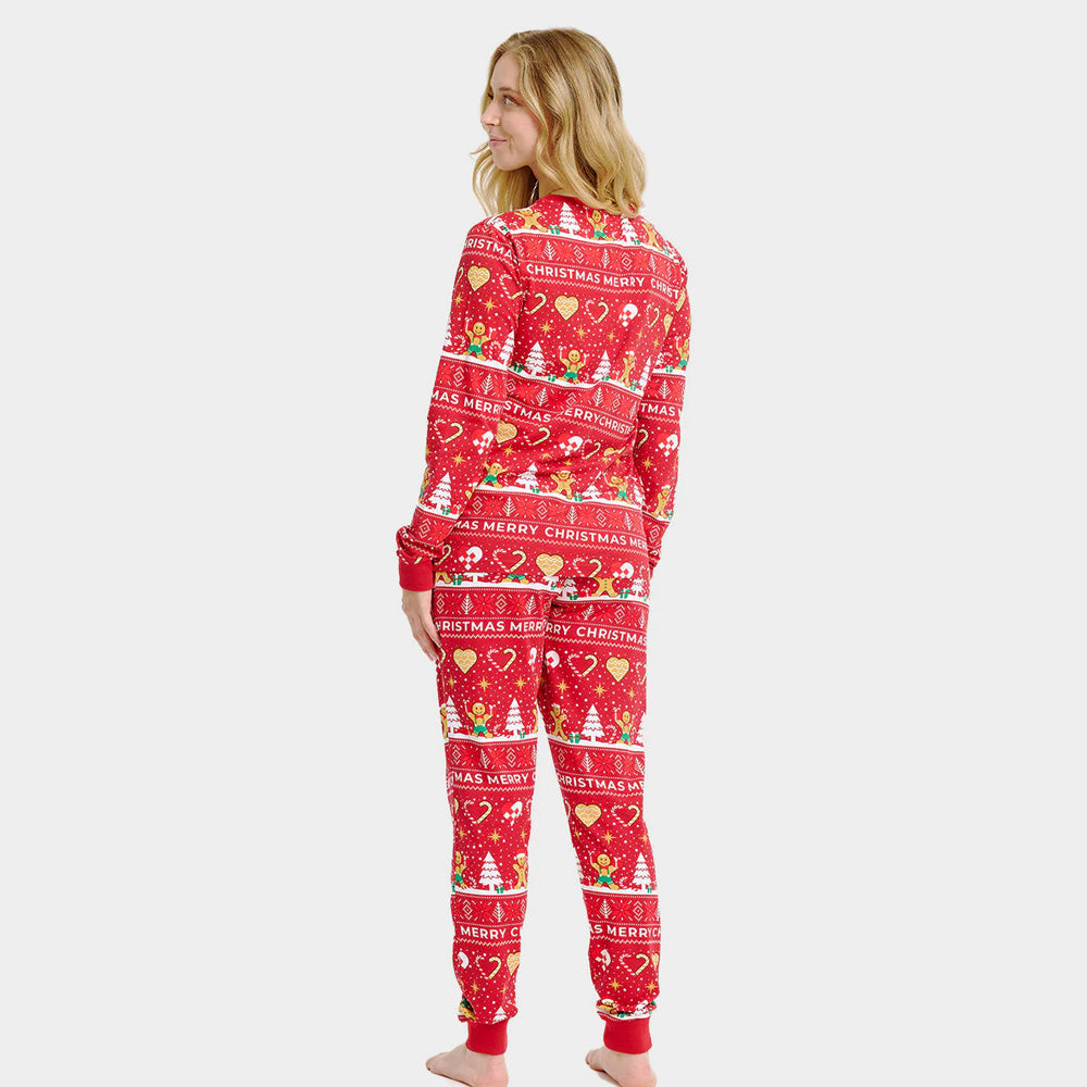 Pijama Navideña Mujer Unisex Gingercookies Rojo