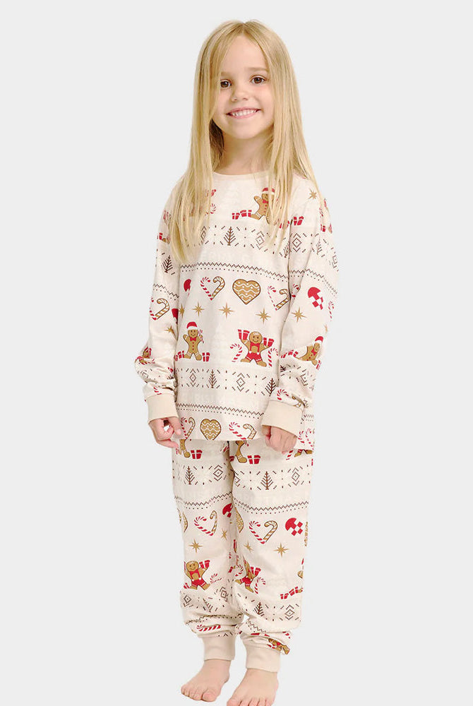 Pijama Navideña para niña Gingercookies Beige