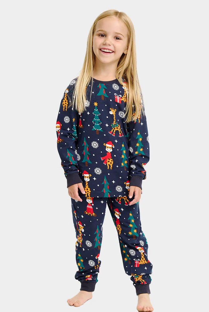 Pijama Navideña para Niña Jirafas