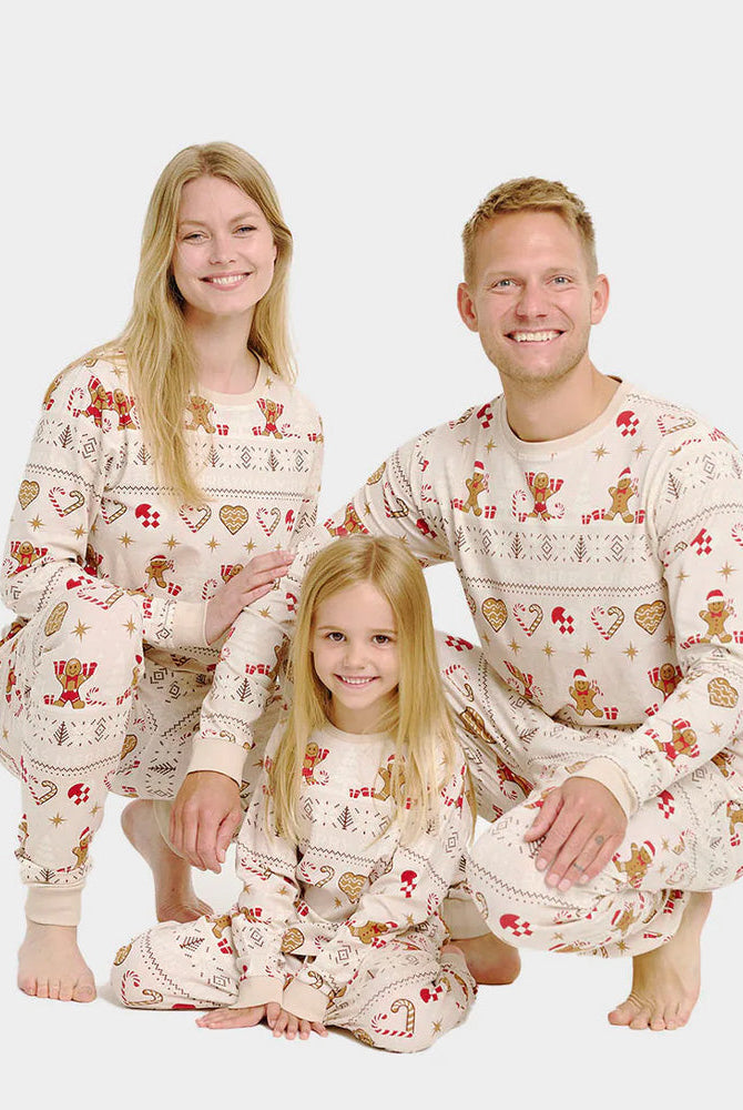 Pijama Navideña familia niña y niño Gingercookies Beige