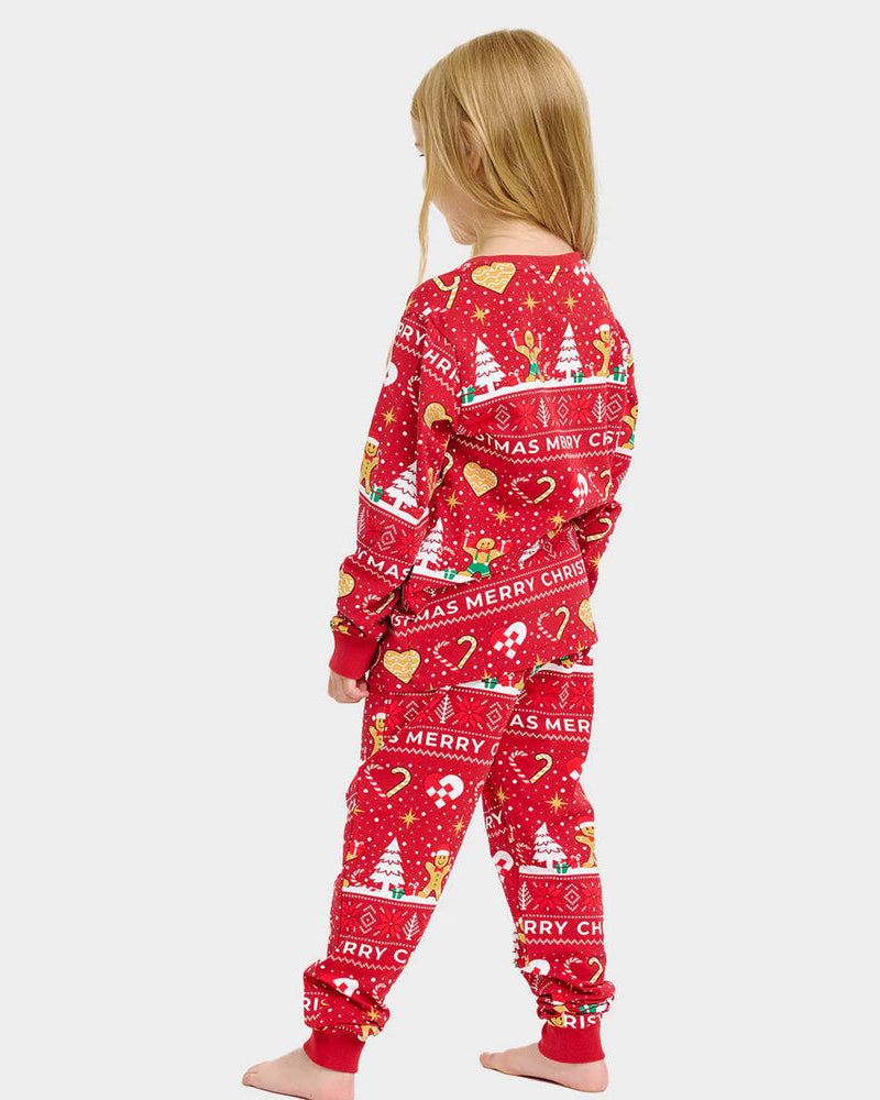 Pijama Navideña para Niños Rojo Gingercookies