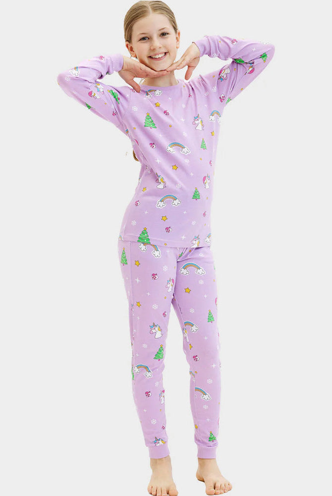 Pijama Navideña para Niña con Unicornios