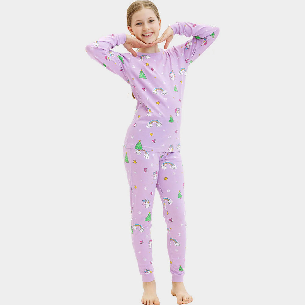 Pijama Navideña para Niña con Unicornios