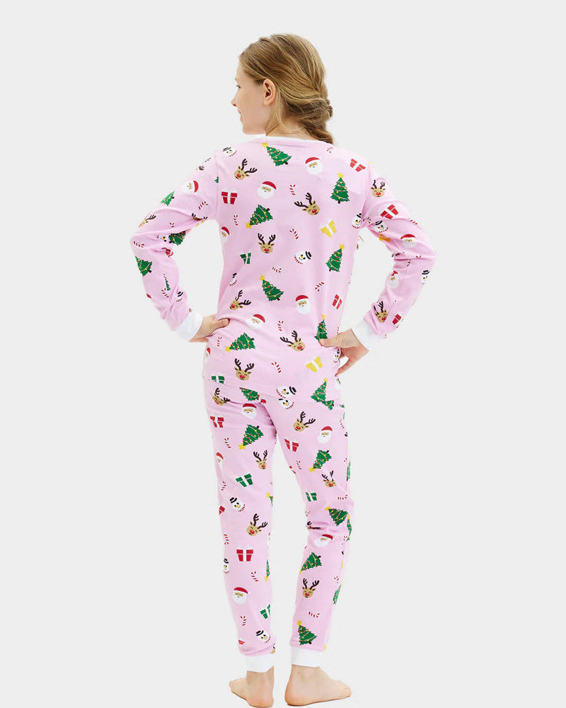Pijama Navideña para Niño Rosa Motivos Navideños