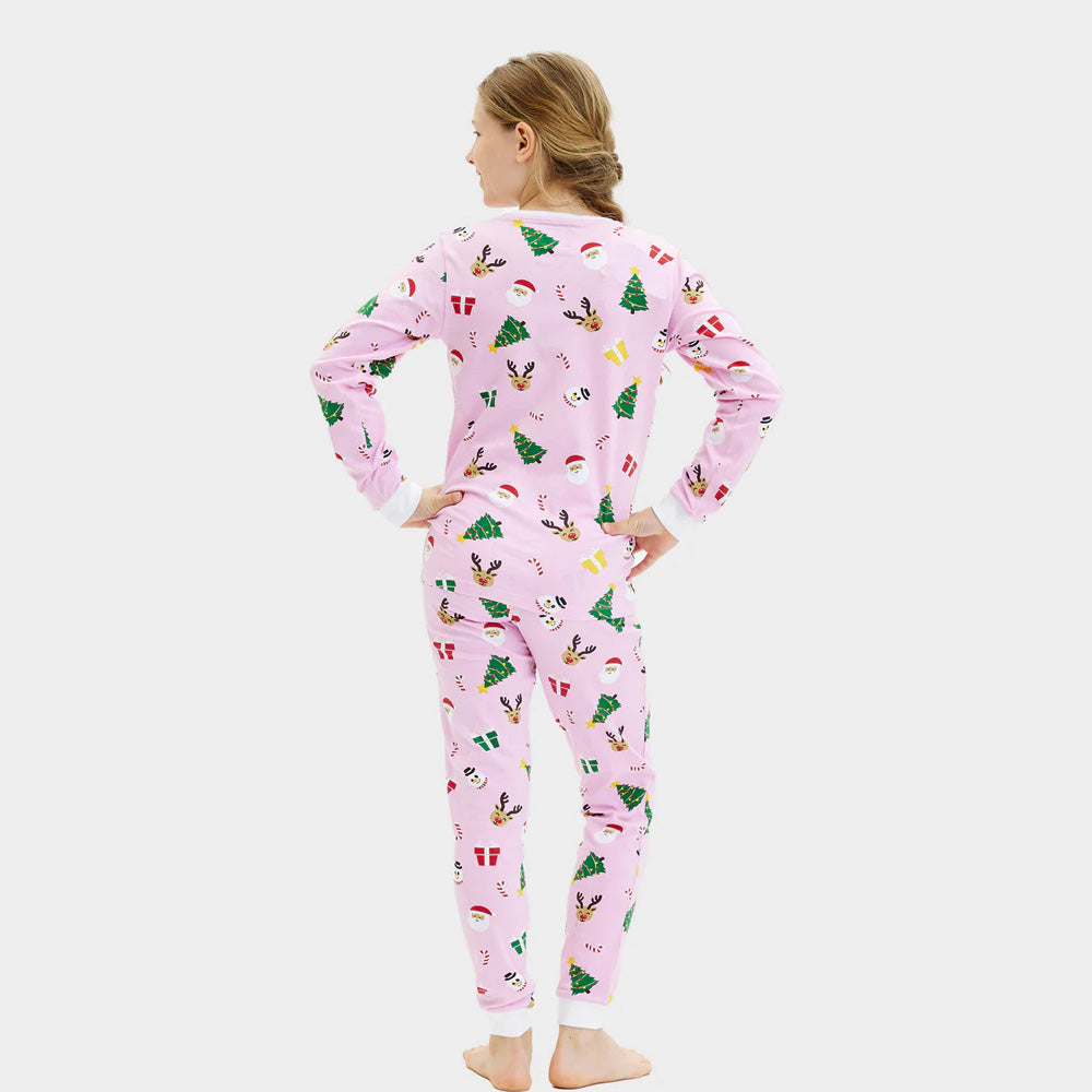 Pijama Navideña para Niño Rosa Motivos Navideños